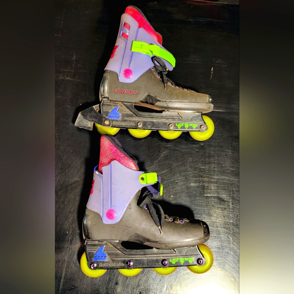 Retro Neon Lightening TRS Rollerblades
